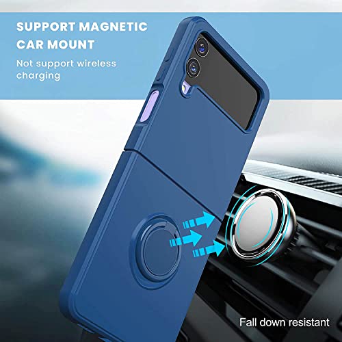 Capa Silicone Premium para Samsung Galaxy Z Flip 4 5G, Capa Capinha com Anel Cover Ring Capa Proteto