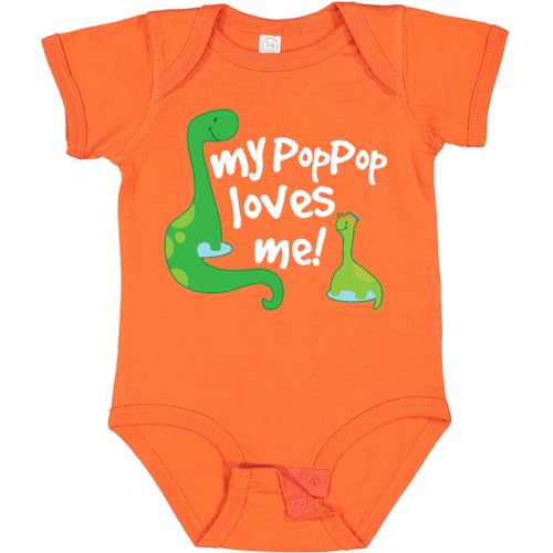inktastic My Pop Pop Loves Me Dinosaur Baby Bodysuit 6 Months Orange 26985