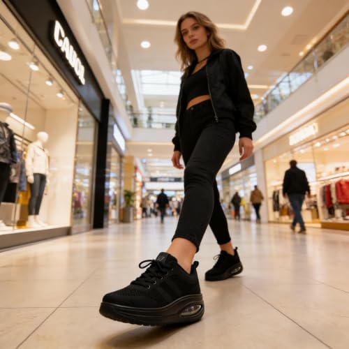 Image of Walking Shoes for Women Air Cushion Nurse Slip Resistant Work Sock Sneakers Food Service Platform Comfortable Weight Light