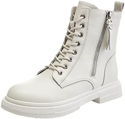 Yigenten Stivali da Combattimento Stringati da Donna Stivali con Plateau a  metà Polpaccio con Punta Tonda e Tacco Grosso Stivali da Moto alla Moda con  Lacci (38,Beige-Plus Velvet) : Amazon.it: Scarpe e