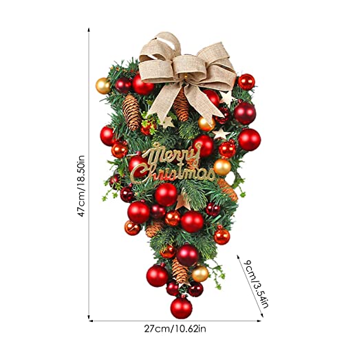 クリスマスリース 玄関ドア用 逆さまのクリスマスツリー ク