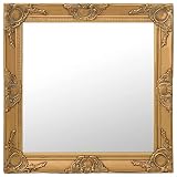JUNZAI Espejo de Pared Estilo Barroco Dorado 60x60 cm, Espejo Baño, Espejos De Salon, Espejo Recibidor Entrada, Mueble Salon - 320333