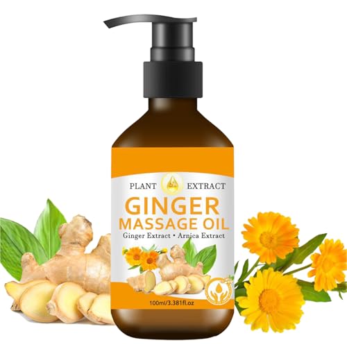 Aceite De Jengibre Orgánico,Aceite De Masaje Para Hombre | 100ml Gotas De Extracto Natural Para Zonas Como Cadera Cuello Abdomen Hombros