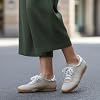 CUSHIONAIRE Genuine Leather Suede Tick Tock Fashion Sneakers for Women, Retro Lace Up Sneaker with Gum Sole and Cushioned Footbed, Wide Widths Available
