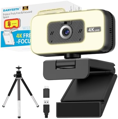 4K Webcam for PC & Laptop, Webcam for Mac –AI PDAF AutoFocus Stre...