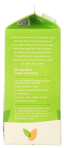 Image of 365 by Whole Foods Market, Almond Milk Unsweetened Organic, 64 Fl Oz (Pack of 2)