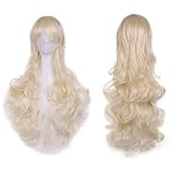 パンプキンパレード ウィッグ 3点SET ロング カール ウェーブ巻き髪 フル スタンド付 ホワイトゴールド