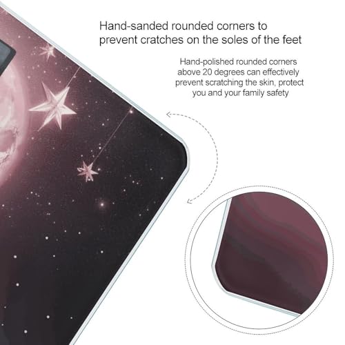 Báscula digital de baño Moon Pink Stars con pantalla LCD miniatura 4