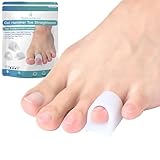 Byehambuni Pinky Hammer Toe Corrector - Toe Straighteners for Curled, Crooked, Bent Toes - Hole Diameter 0.5 inches - White, 6PCS Small