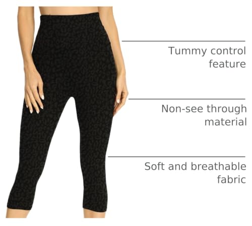 Image of GAYHAY High Waisted Capri Leggings for Women - Soft Slim Yoga Pants for Running Cycling Workout