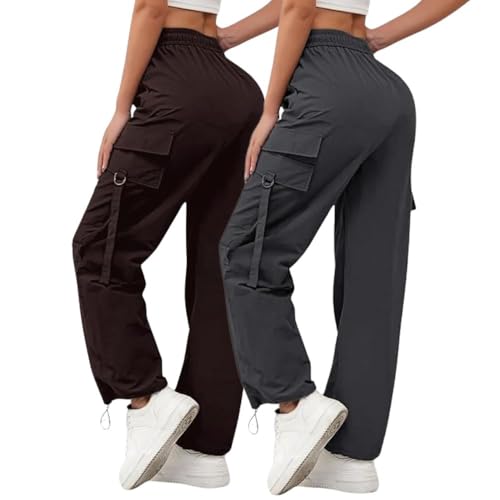 Image of Leriya Fashion Cargo Pants For Woman | Trousers For Womans |High Waist PolyCotton Trouser for Women - Flared Parachute Pants with Side Pockets |Womens Cargo Pant | Track Pant For Womans |Elegant for College & Events (Available in Plus Size)