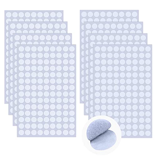 Romon Scratch Autocollant Rond 10mm,1008 pièce Scratch Autocollant Double Face, Bande Agrippantes Adhésives Puissant Hook Loop Rubans pour Ménage, Bricolage Et l'artisanat Cover