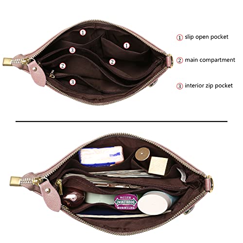 Image of Uromee Genuine Leather Wristlet Wallet Clutch Purses with Detachable Chain