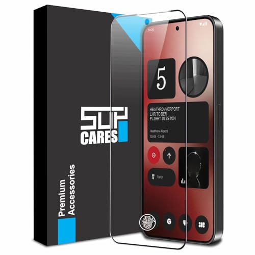 SupCares Tempered Glass for Nothing Phone 2A and Nothing Phone 2A Plus (6.7 Inch) With Installation Kit | 9H Edge to Edge Screen Protector | Black