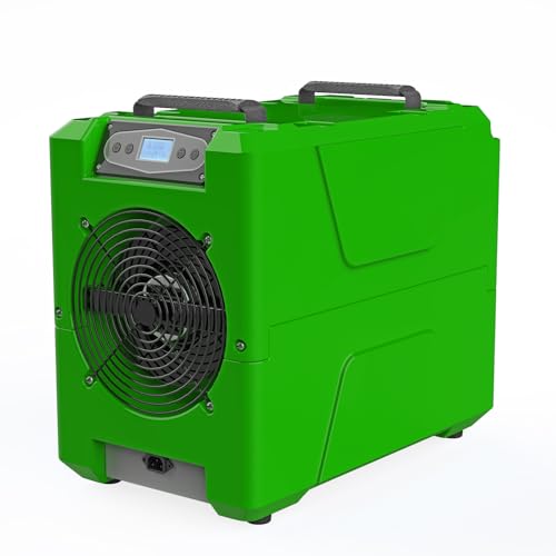 Image of Mounto 150 Pints Compact Commercial Dehumidifier, LGR Technology, Built-in Pump, ETL Certified, Ideal for Large Spaces, Water Damage Restoration, Industrial Use (Green)