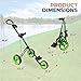 JOVIAL 3 Wheel Golf Push Cart - Durable Steel Frame, Foot Brake, Deluxe Scorecard Holder, Patented Bag Holder, Ergonomic Adjustable Handle, Compact Folding Design, Extra Space for Gear Storage