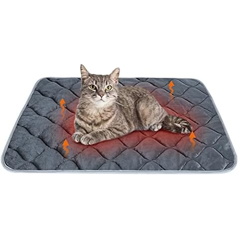 TANDD Self Heating Pet Pad, Machine Washable Thermal Dog Blanket, Reusable Safe Self Heated Cat Blanket, Soft Non-Slip Warm Rabbit Mat (70*48 cm) Cover
