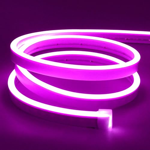 Image of Lamomo LED Neon Lights Purple, 12V 0.39In /Cut Silicone Waterproof DIY Led Strip Lights for Bedroom Indoor Outdoor Decoration(Power Adapter not Included)