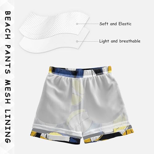 Boys Beach Board Shorts Volleyball Ball Black Sport Swim Trunk Teen Swimwear 8-16Y4