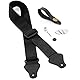 TIGER Ukulele Gurt Pack inkl. Gurt, Kopfplatte Krawatte, Gurtknopf/Endpin und 3 Filzplektren geeignet für Sopran, Konzert, Tenor- und Baritonukulele - Schwarz UAC4-BK-PACK
