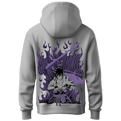 Image of Khakey Hoodie for Boys Sasuke Printed Hooded Sweatshirts for Boys