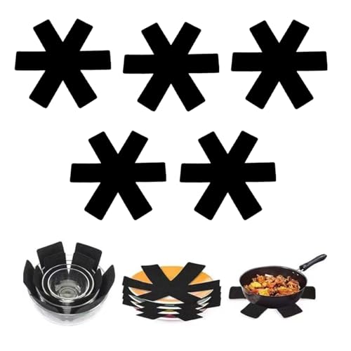 WeddHuis 5 PCS Protector de Sartenes, Tapetes para Sartenes, Resistente al Calor, Lavable, Placas de Protección Apilables (20cm)