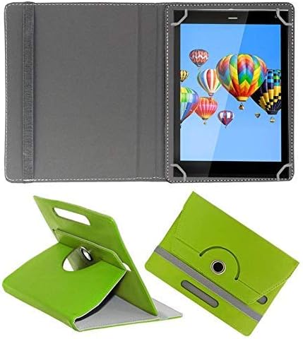 Hello Zone with Free Sim Adapter Kit Intex iBuddy Connect 360° Rotating 7” Inch Flip Case Cover Book Cover -Green