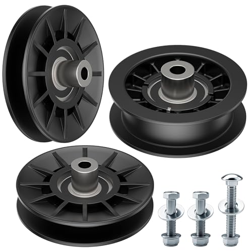 532194326 V-Groove Idler Pulley and 532194327 Flat Idler Pulley Kit Compatible with Husqvarna Riding Lawn Mowers, Replaces 280-6630, 194327, 705080, 13179, 705079, 194326, 280-6590, 194326