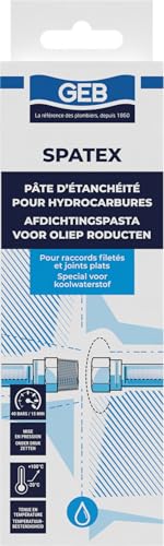 Pâte d'étanchéité GEB Spatex hydrocarbures pour joint plat et raccord fileté 125ml