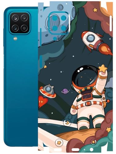 Image of AtOdds - Full Body Back Screen Guard Protector Film - Lamination Wrap Skin Sticker Compatible with Samsung Galaxy A12 | Scratchproof Matte Finish (Space)