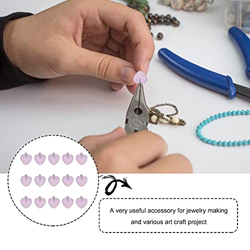 EXCEART Gradiente de 15Pcs Encantos Do Coração Do Do Coração Em Forma de Pingentes Chaveiros Colar B