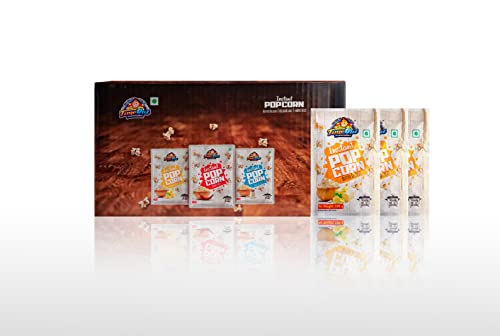 Image of TimeOut DIY Popcorn Kit | Healthy Snacking | Whole Kernels with 4 Signature Seasonings | Maize (400g), Masala (75g), Mexican Cheese (50g), Spicy Cheese, Sour Cream N Onion (50g), (Pack of 12, Butter Delight)