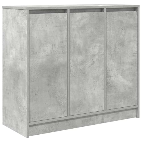 Cómoda de madera gris con 3 puertas y estantes interiores de gran capacidad 2