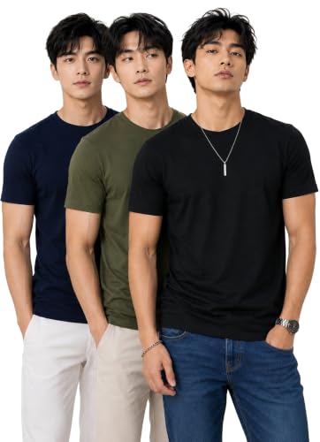 Image of London Hills T Shirt For Man | Tshirt Shirts Men | Men Round Neck Tshirts | Gym T Shirts For mens Workout | T-shirts For Man Cotton Stylish Round Neck T Shirt Half Sleeve Regular Fit Solid Multicolour