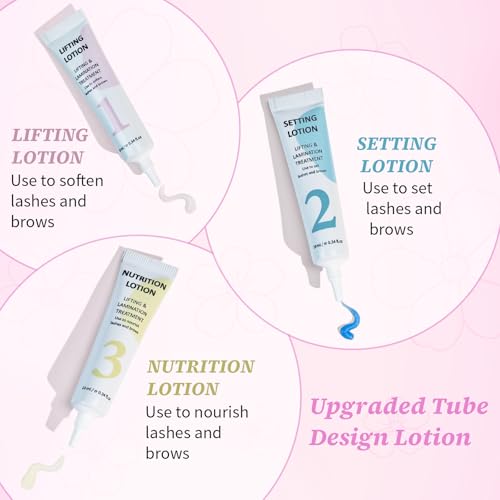 PERMANIA Wimpernlifting Set, Lash Lifting Set, Tuben Design | Pflegende Formel, 2-in-1-Wimpernwelle und Augenbrauenlaminierung, mit Silikon Augenpads, für den Salon oder zu Hause
