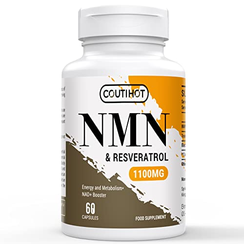 1100mg NAD & Trans-Resveratrol Capsules with 50mg Black Pepper Extract - Nutrient-Rich Blend - Gluten-Free, Non-GMO (60 Count (Pack of 1))