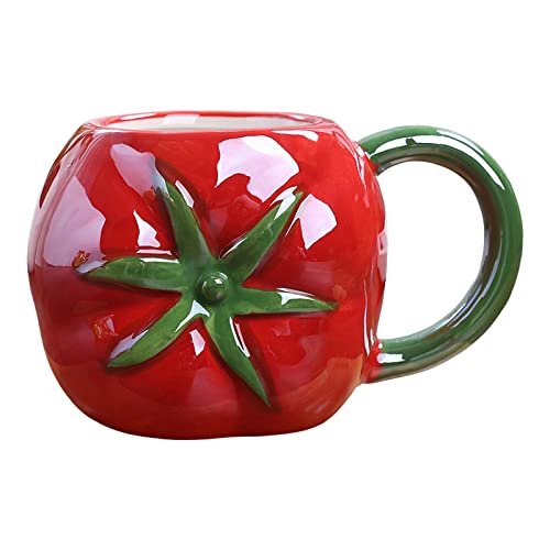 Pleayietoopiatiey Jolie tasse à café en céramique durable pour cadeau d'anniversaire, bureau, tomate, 430–610 ml