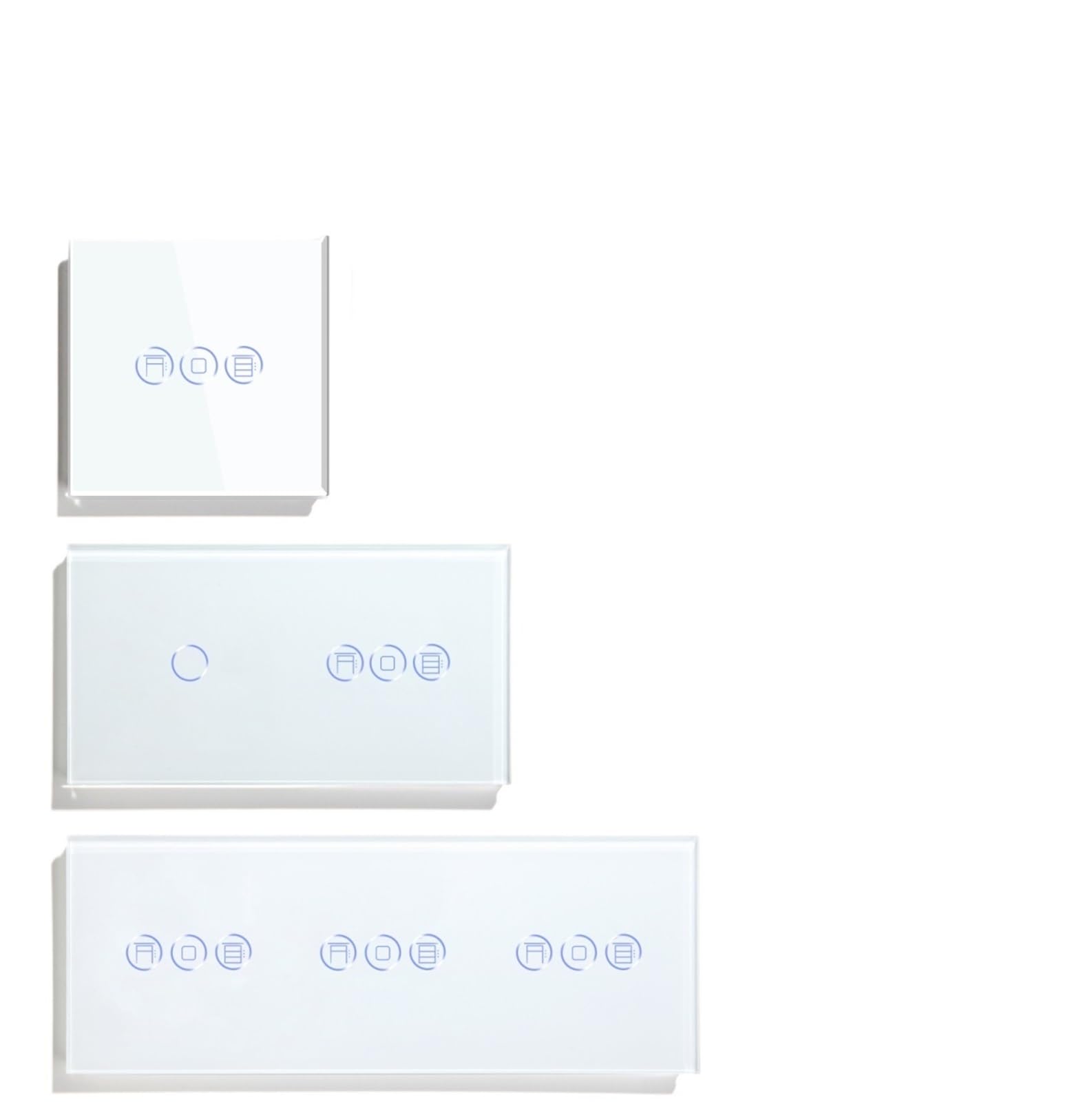 Shutter Switches Control Led Smart Blind Series White Glass Panel Support Roller Shutter(Double Shutter)