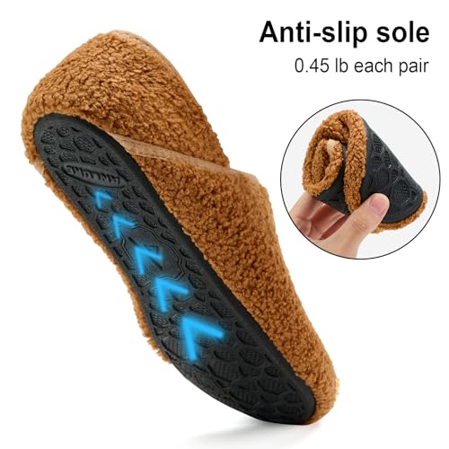 Image of ANLUKE Slipper for Women Men Slipper Socks Fuzzy House Shoes Rubber Sole Slip On Soft-Lightweight Non Slip Indoor /Outdoor