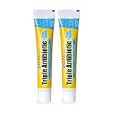 CareAll Triple Antibiotic Ointment + Pain Relief 1.0 oz (2 Pack), Dual Action First Aid for Minor Scrapes, Cuts, and Burns to Help Prevent Infection While Providing Maximum Strength Pain Relief.