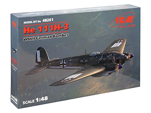 Maquette He 111H-3 ICM 48261 kit de modélisme avion militaire allemand Seconde Guerre mondiale