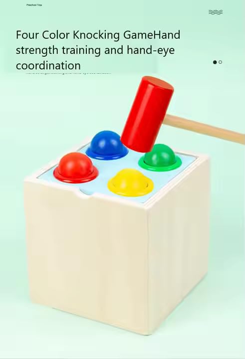 Mara Bommai® Wooden Montessori 5-in-1 Activity Toy Set | Educational Learning Toys for Toddlers | Shape Sorting, Hammering, Fishing, Carrot Harvest & More 1