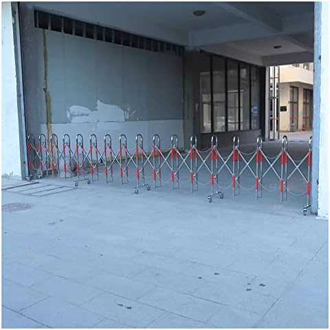 Adjustable Stainless Steel Expandable Barricade with Casters, Mobile Traffic Fence (1.5 * 8m) for Event Security, Crowd Control, Outdoor Safety, and Crowd Management