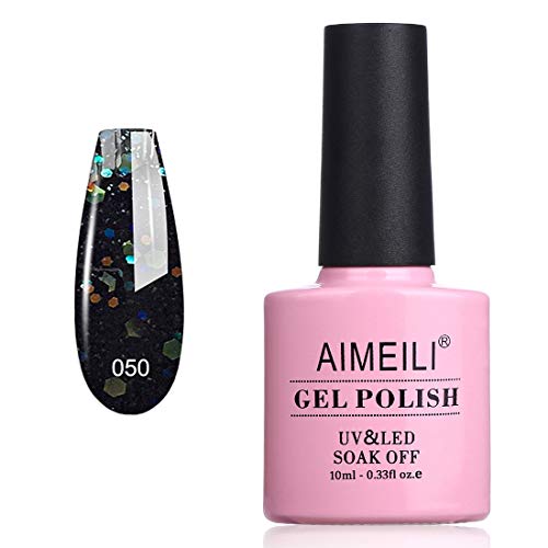Esmalte de Gel UV LED Negro Diamante Brillante 10ml miniatura 1