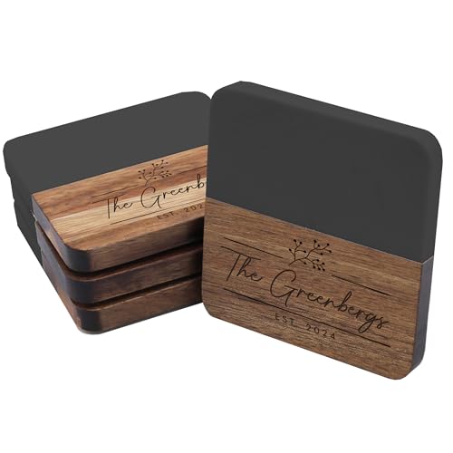 Marble/Slate and Acacia Coasters
