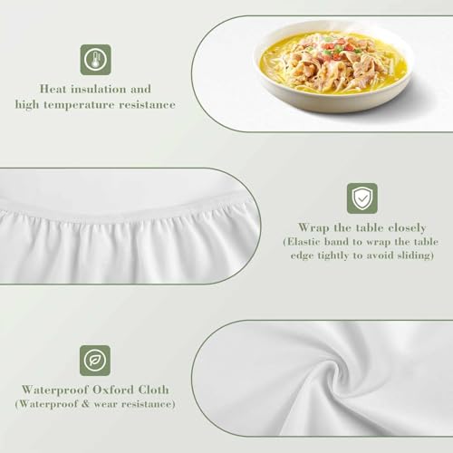 Nappe ronde bohème rouge 44" en polyester lavable à bord élastique rétro