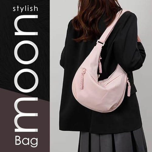 Image of Lyrovo Travel Crossbody Crescent Bags for Women Over Shoulder Purse with Zipper Half Moon Sling Bag & Waist Bag Unisex Chest Bag