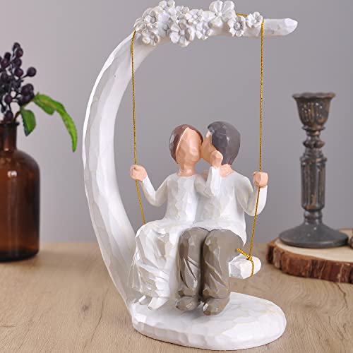 Ibwell Romantic Couple Figurines In Love Wife Gifts From Husband Hand Painted Sweet Couple Gift For Valentine's Day, Wedding Anniversary, Weddings - 9 Inch #TOP5
