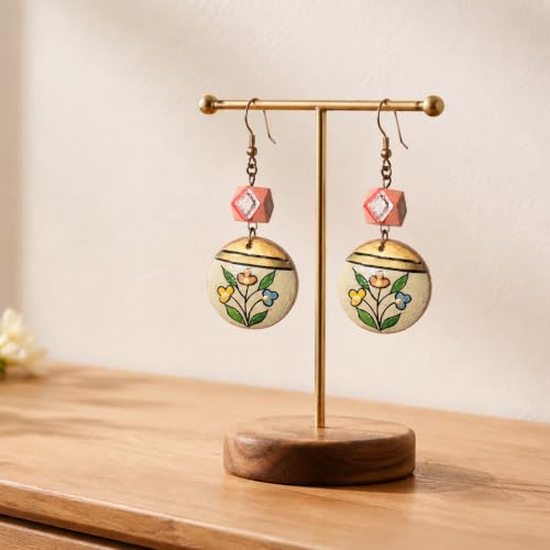 Image of Handcrafted Artistic & Tribal Earrings Collection for Women - Bohemian, Floral, Wooden & Ethnic Statement and Stud Designs