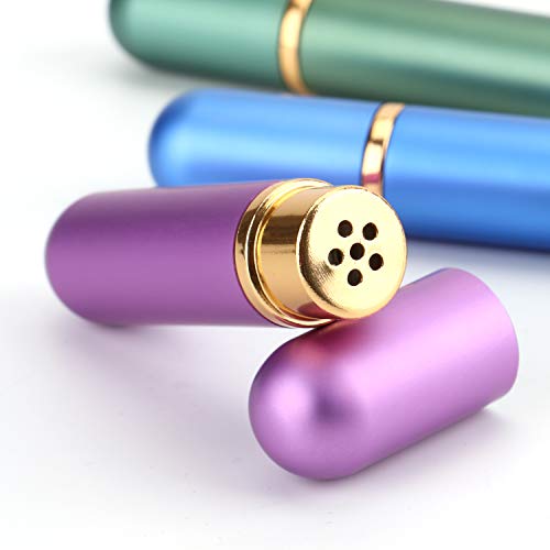 Bekith Set Of 8 Colors Empty Essential Oil Personal Inhaler Refillable Aluminum And Glass - Nasal Inhalers Set With 20 Cotton Wicks And 4 Opening Tool #TOP3